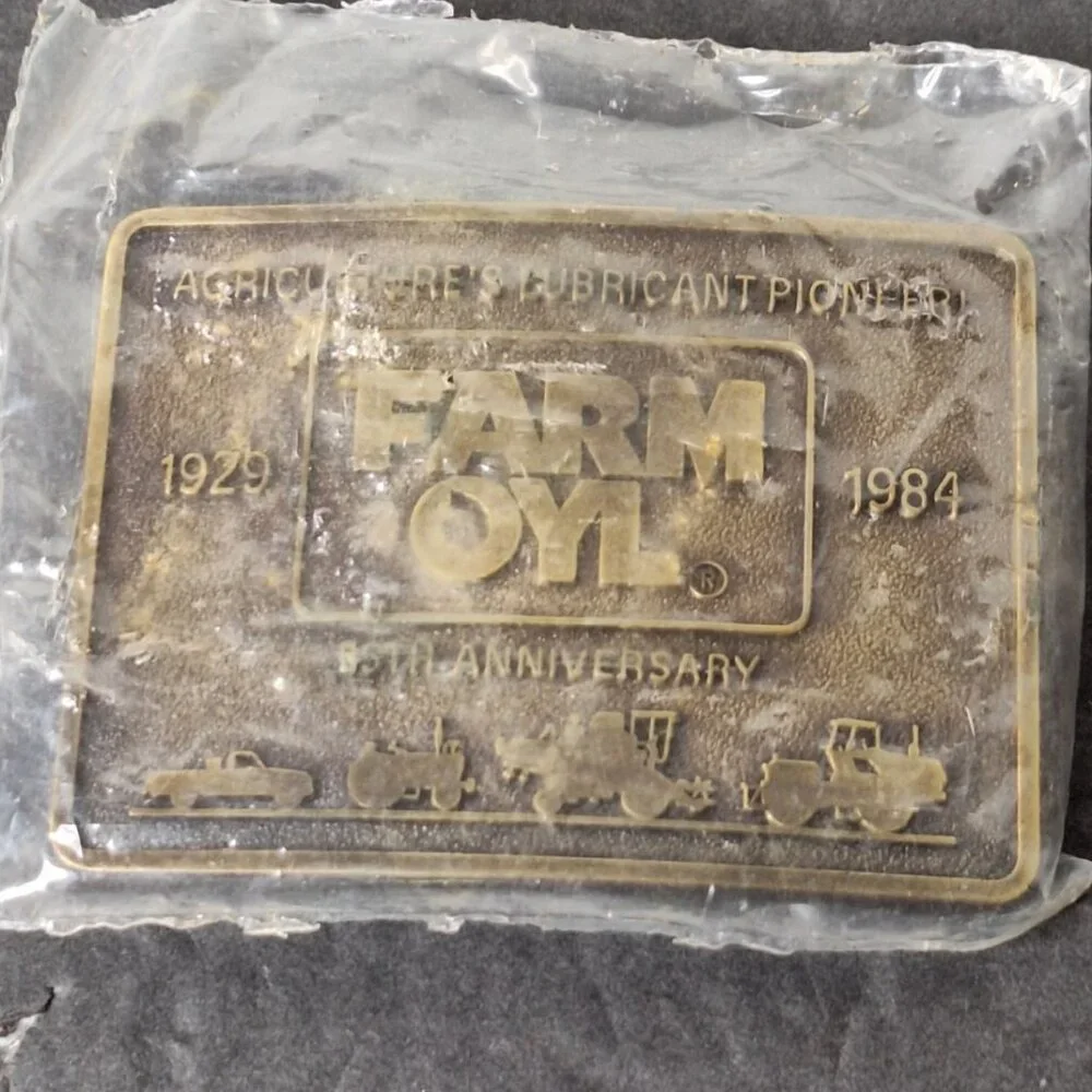 New 1984 Farm OYL 55th Anniversary Agricultures Lubricant Pioneer Belt Buckle - Picture 1 of 8